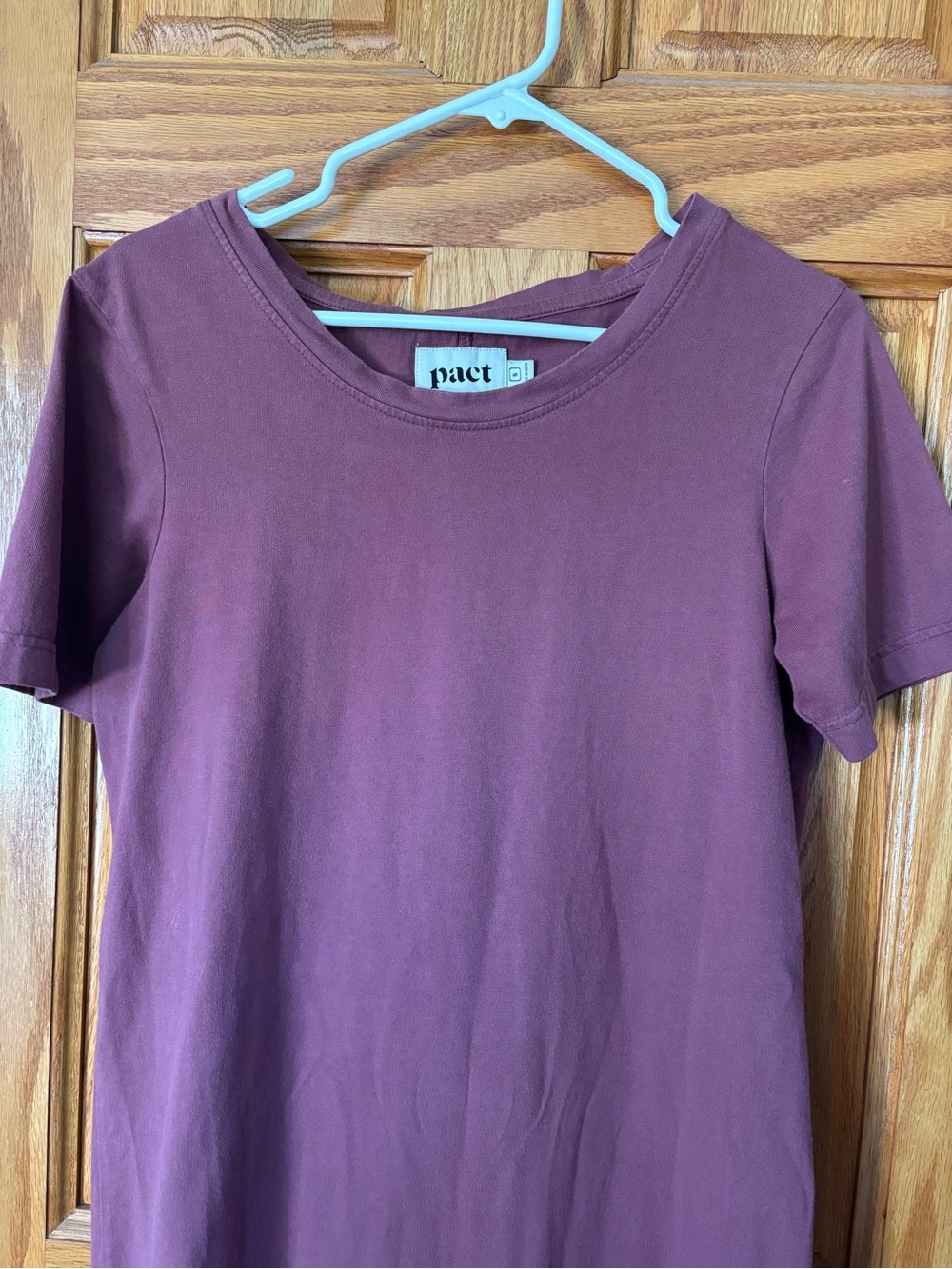 Pact Women's Mauve Softspun Tee Dress Organic Cotton